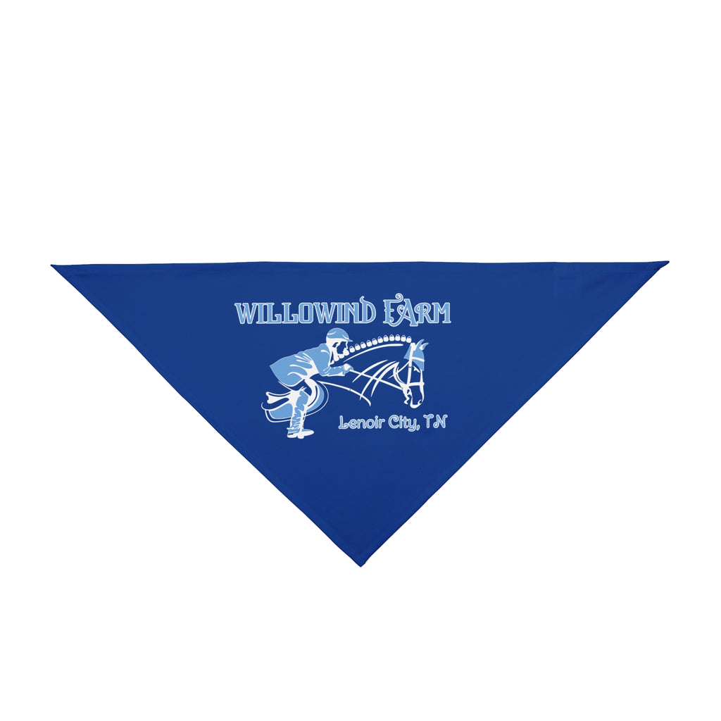 Willowind Farm Pet Bandana — Blue Farm Logo Bandana for Dogs & Cats