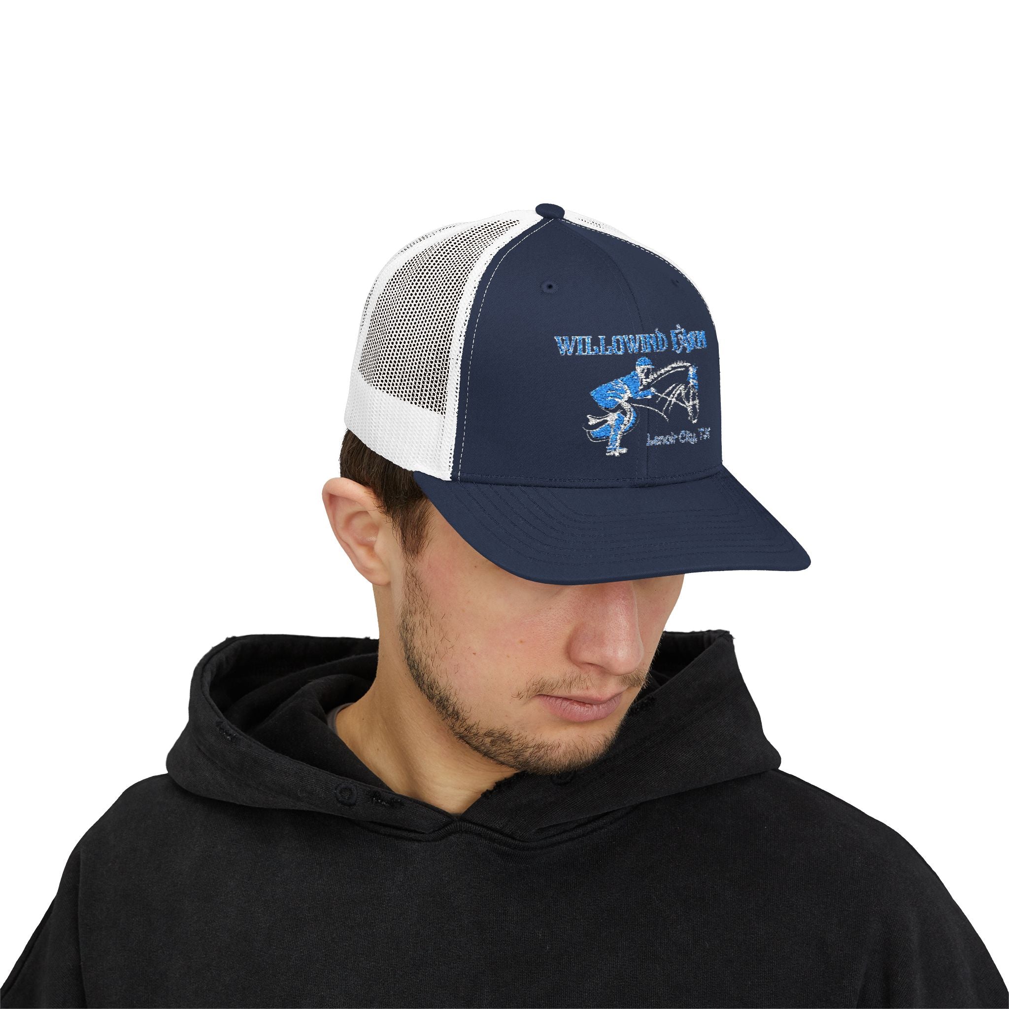 Fishing Trucker Cap - "Snapping Blue" Marlin Graphic Mesh Snapback