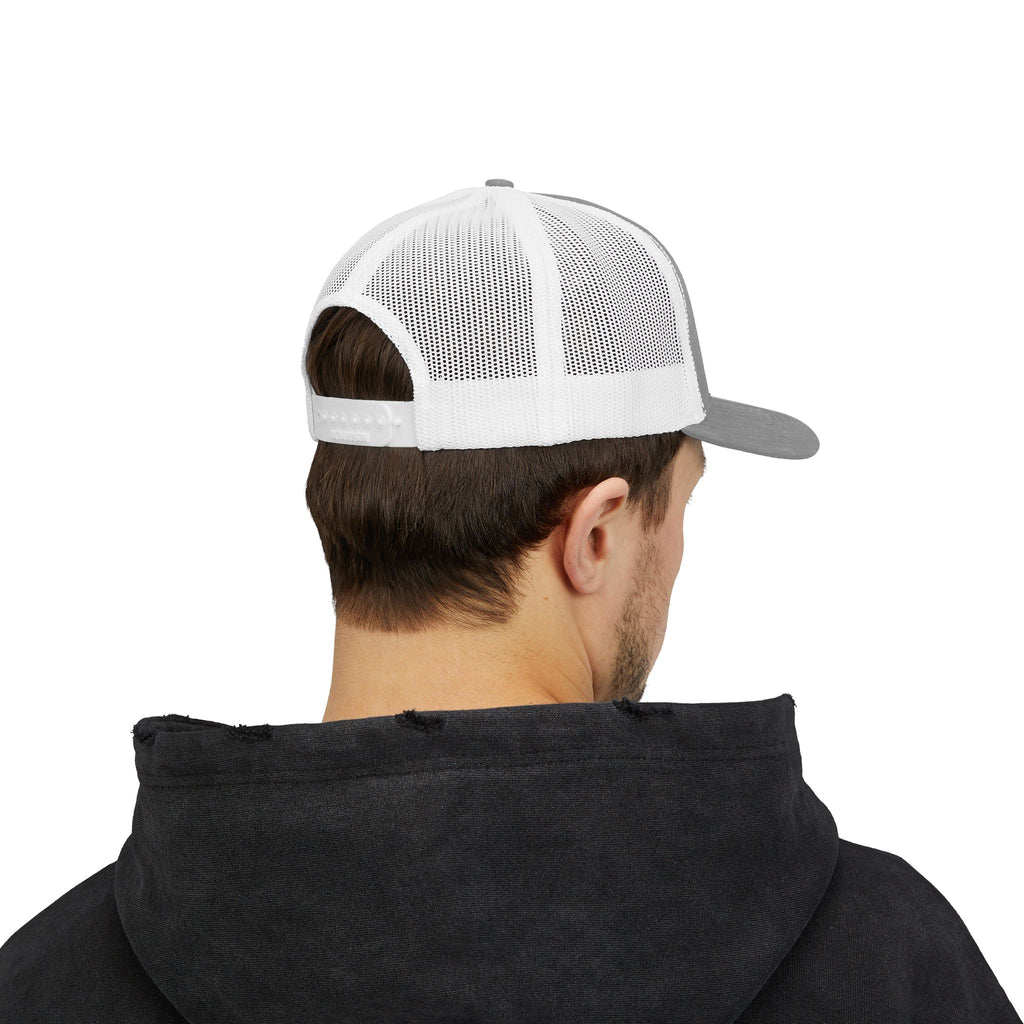 Fishing Trucker Cap - "Snapping Blue" Marlin Graphic Mesh Snapback