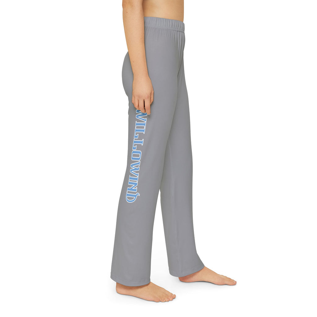 Kids Blue Lounge Pants with Side 'Willowind Farm' Print