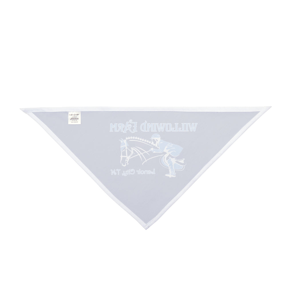 Willowind Farm Pet Bandana — Blue Farm Logo Bandana for Dogs & Cats