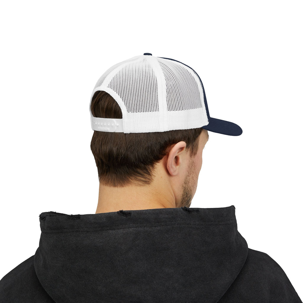 Fishing Trucker Cap - "Snapping Blue" Marlin Graphic Mesh Snapback