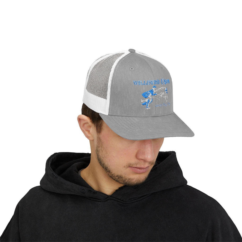 Fishing Trucker Cap - "Snapping Blue" Marlin Graphic Mesh Snapback